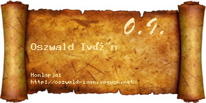 Oszwald Iván névjegykártya